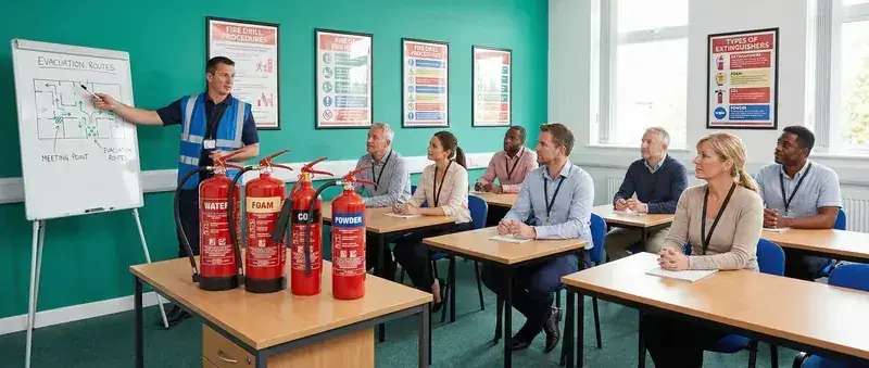 Fire Safety Trainer Course UK - IFE approved accredited fire safety trainer qualification with fire extinguisher demonstration