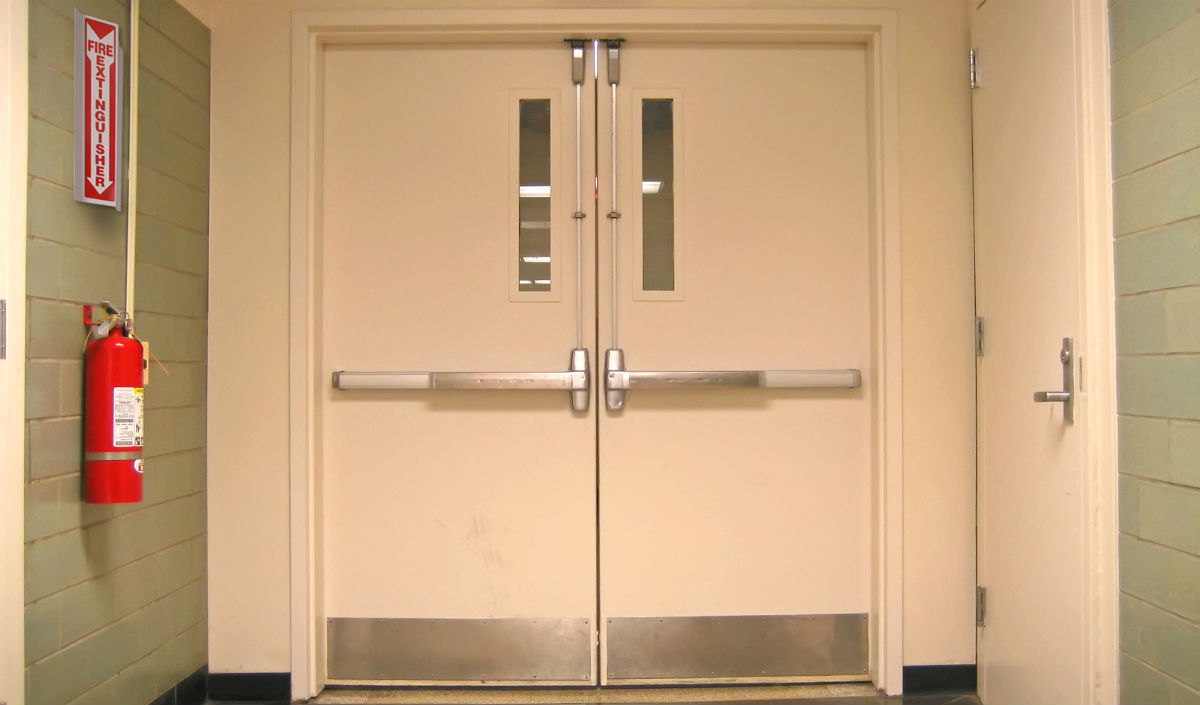 3 emergency fire doors